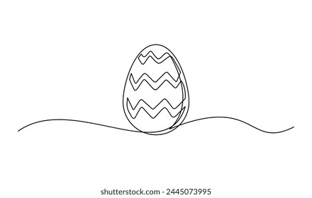 One continuous line drawing of Easter eggs illustration