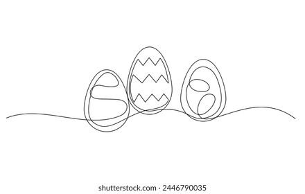 Una línea continua de dibujo de huevos de Pascua ilustración Plantilla