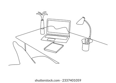 One continuous line drawing of effective and productive concept. Doodle vector illustration in simple linear style. 
