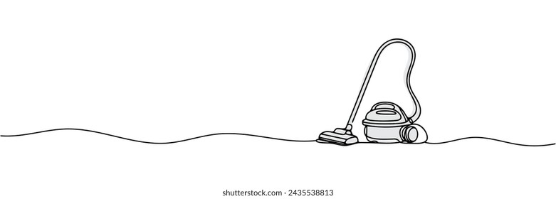 Una línea continua de dibujo de aspiradora eléctrica electrodoméstico. ilustración vectorial.