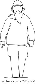 One continuous line drawing of Emergency rescue concept. Doodle vector illustration in simple linear style. 