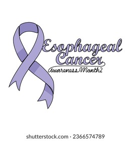 Un dibujo de línea continua de un mes de conciencia del cáncer esofágico con antecedentes blancos. Diseño de cinta de concientización en estilo lineal simple. ilustración vectorial del concepto de diseño médico y de salud.