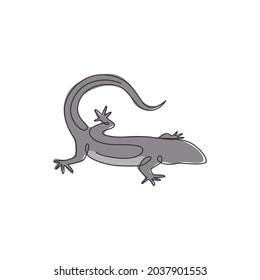 Un dibujo continuo de un lagarto desértico exótico para la identidad del logo de la compañía. El concepto de mascota animal del desierto para la organización de amantes de las mascotas del reptil. Ilustración del vector de diseño de líneas simples de moda