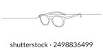 One continuous line drawing of eye glasses. Eyeglasses and sunglasses symbol in simple linear style. Summer concept in Editable stroke. Doodle monoline vector illustration