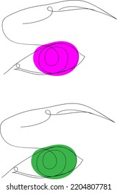 One continuous line drawing of eye minimalistic linear sketch. Abstract poster with minimal eye. One line drawing style.  Continuous line.