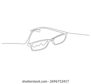 Un dibujo de línea continua de gafas. una sola línea de gafas. ilustración de gafas de sol. contorno editable
