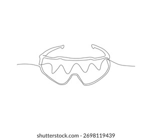 Un dibujo de línea continua de gafas. una sola línea de gafas. ilustración de gafas de sol. contorno editable
