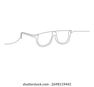 Um desenho de linha contínua de óculos. linha única de óculos. ilustração de óculos de sol. contorno editável
