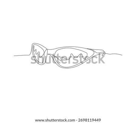 One continuous line drawing of eyeglasses. single line of glases. illustration of sunglasses. editable outline
