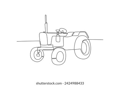 One continuous line drawing of Farmer activity. Agricultural concept. Doodle vector illustration in simple linear style.