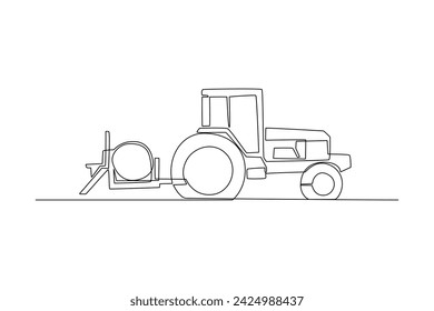 One continuous line drawing of Farmer activity. Agricultural concept. Doodle vector illustration in simple linear style.