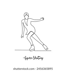 One continuous line drawing of Figure Skating sports vector illustration. Figure Skating sports design in simple linear continuous style vector concept. Sports themes design for your asset design.