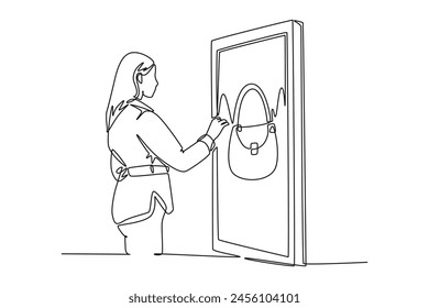 One continuous line drawing of Fingers touching, tapping, scrolling smartphone screens concept. Doodle vector illustration in simple linear style