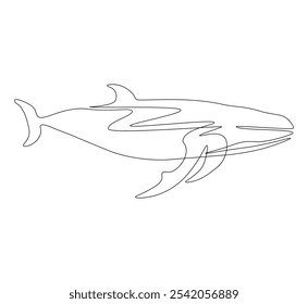 One continuous line drawing fish Single line drawing design vector graphic illustration