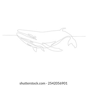 One continuous line drawing fish Single line drawing design vector graphic illustration