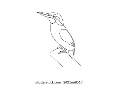One continuous line drawing of Flying bird concept. Doodle vector illustration in simple linear style.