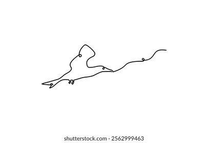 One continuous line drawing of flying Bird symbol of peace and freedom in simple linear style, Vector illustration of animal form in trendy outline style.
