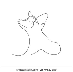 One continuous line drawing of fox. single line fox drawing concept. fox illustration. editable stroke
