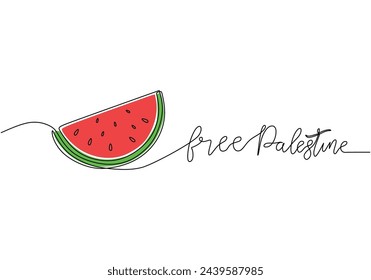 Eine durchgehende Linie der freien palästinensischen Solidarität mit Wassermelone