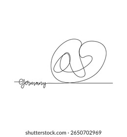 One continuous line drawing of Germany signature themes design vector illustration. Germany iconic food in simple linear style vector concept. Good design illustration for tourism and travel campaign