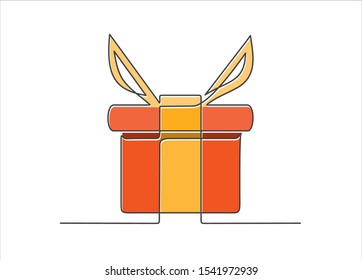 One continuous line drawing of Gift.