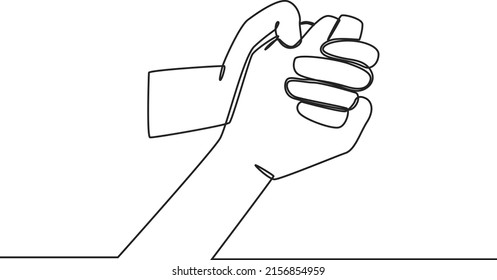 One continuous line drawing of Giving a helping hand. Friendship day. Single line draw design vector graphic illustration.