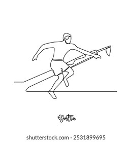 One continuous line drawing of Gostra sports vector illustration. Traditional sports design in simple linear continuous style vector concept. Sports theme design for your asset design illustration.