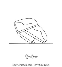 One continuous line drawing of Gozleme food vector illustration. Traditional food in simple linear style vector design concept. Traditional foods have gained global popularity in world communities.
