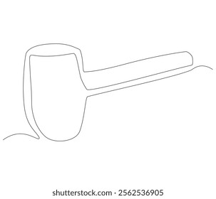 One continuous line drawing of hammer. Single line of hammer vector illustration

