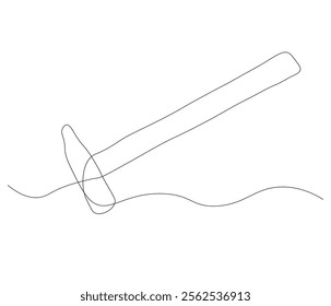 One continuous line drawing of hammer. Single line of hammer vector illustration

