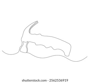 One continuous line drawing of hammer. Single line of hammer vector illustration

