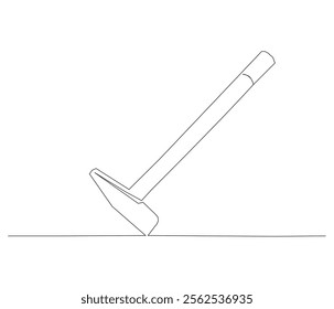 One continuous line drawing of hammer. Single line of hammer vector illustration

