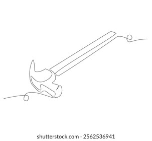 One continuous line drawing of hammer. Single line of hammer vector illustration

