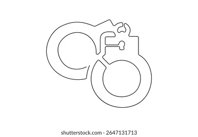 uma linha contínua desenho algemas projeto minimalista vetor ilustração lei, Uma linha algemas contínuas. Linha arte algemas contorno. Desenhado à mão vetor art.one desenho de linha contínua .