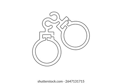uma linha contínua desenho algemas projeto minimalista vetor ilustração lei, Uma linha algemas contínuas. Linha arte algemas contorno. Desenhado à mão vetor art.one desenho de linha contínua .