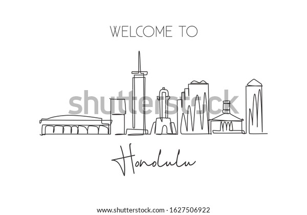 honolulu skyline drawing