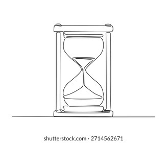 Eine durchgehende Linienzeichnung des Sanduhrzeitschalters. Sandglas Timer Traktor Umriss Zeichnung Illustration. 