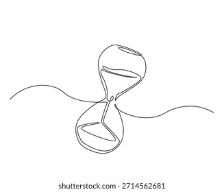 Eine durchgehende Linienzeichnung des Sanduhrzeitschalters. Sandglas Timer Traktor Umriss Zeichnung Illustration. 