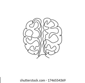 One Continuous Line Drawing Human Brain Stock Vector (Royalty Free ...