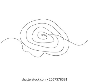 One continuous line drawing of human brain. Single line of human brain vector illustration