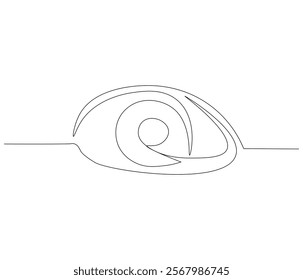 One continuous line drawing of human eye . Single line of human eye vector illustration