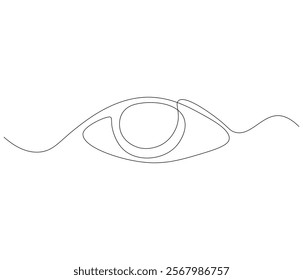 One continuous line drawing of human eye . Single line of human eye vector illustration
