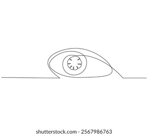 One continuous line drawing of human eye . Single line of human eye vector illustration