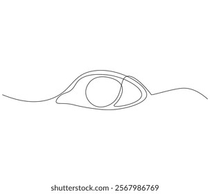 One continuous line drawing of human eye . Single line of human eye vector illustration