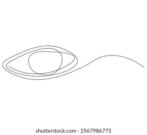 One continuous line drawing of human eye . Single line of human eye vector illustration