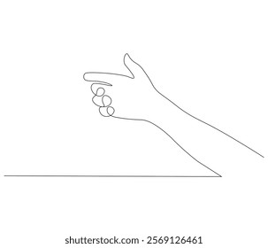 One continuous line drawing of human hand . Single line of human anatomy vector illustration. Doodle line illustration.
