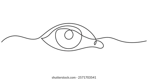 One continuous line drawing of human eye.Single line art of human eye sign vector. concept of eye logo, sign, and symbol illustration.