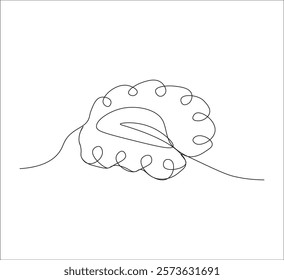 One continuous line drawing of human brain concept. single line of human brain organ illustration.  editable outline