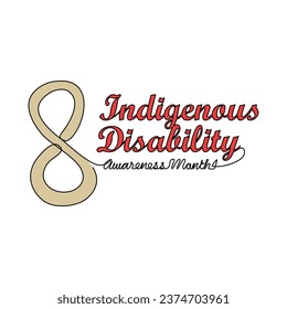 One continuous line drawing of indigenous disability awareness month. indigenous disability awareness month in simple linear style illustration. Suitable for greeting card, poster and banner.