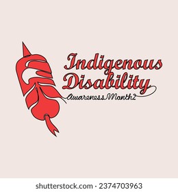 One continuous line drawing of indigenous disability awareness month. indigenous disability awareness month in simple linear style illustration. Suitable for greeting card, poster and banner.